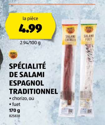 SPÉCIALITÉ DE SALAMI ESPAGNOL TRADITIONNEL