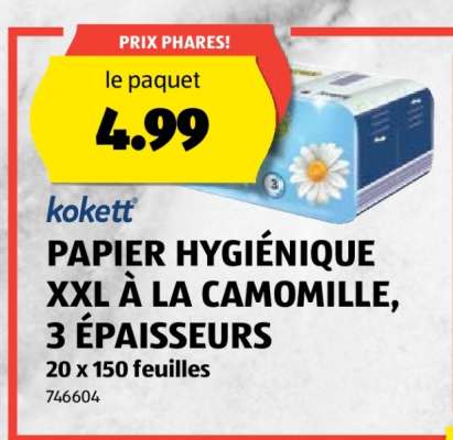 Kokett Papier Hygiénique XXL à la Camomille
