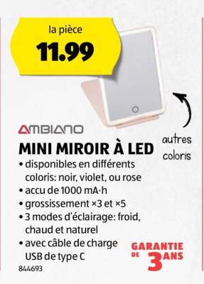 MINI MIROIR À LED