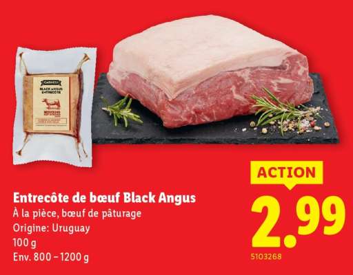 Entrecôte de bœuf Black Angus