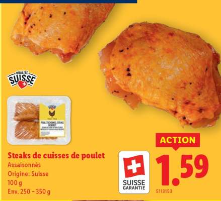 Steaks de cuisses de poulet
