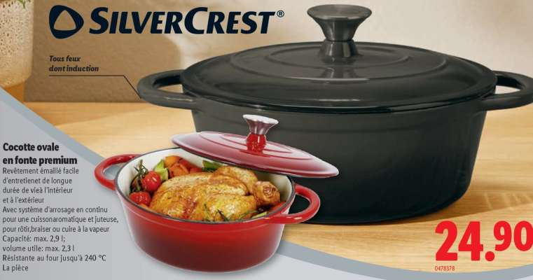 Cocotte ovale en fonte premium