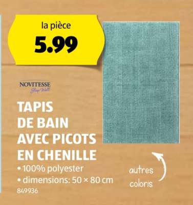 TAPIS DE BAIN AVEC PICOTS EN CHENILLE