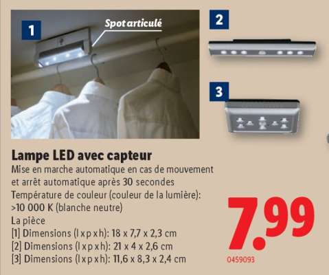 Lampe LED avec capteur