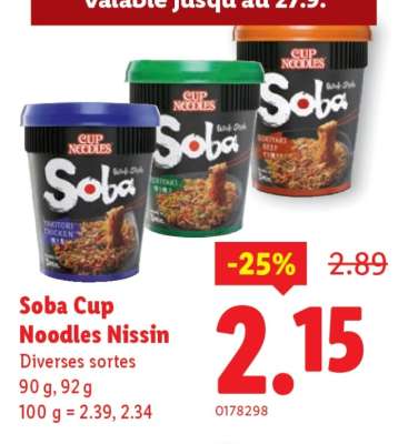 Soba Cup Noodles Nissin
