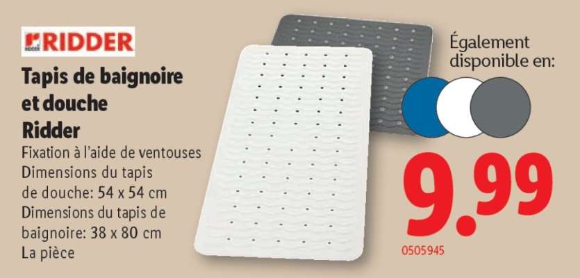 Tapis de baignoire et douche Ridder