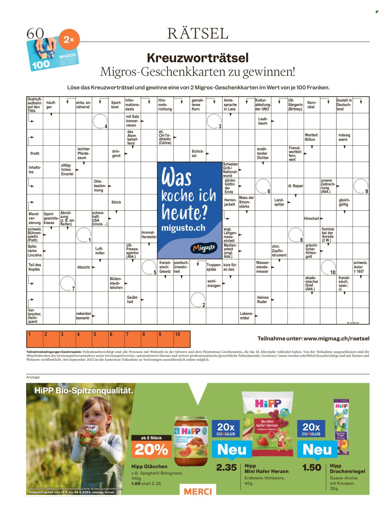 Catalogue Migros - 16.9.2025 - 22.9.2025. Page 60. Page 60