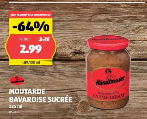 MOUTARDE BAVAROISE SUCRÉE