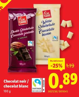 Chocolat noir / chocolat blanc