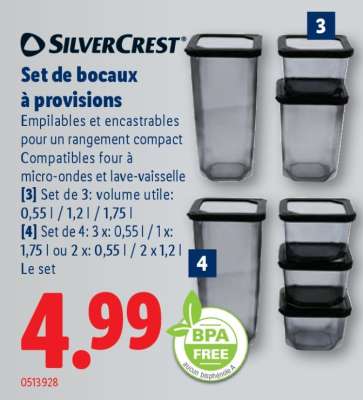 SilverCrest Set de bocaux à provisions