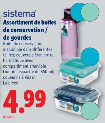 Sistema Assortiment de boîtes de conservation / de gourdes
