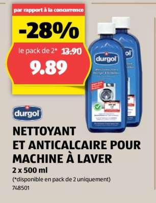 Durgol Nettoyant et Anticalcaire pour Machine à Laver