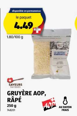 Gruyère AOP râpé