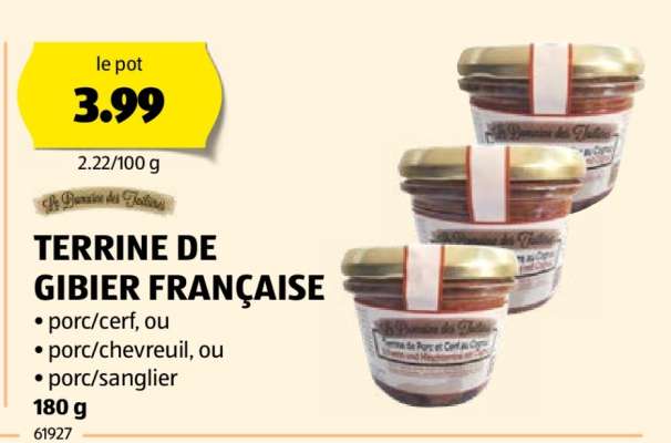 TERRINE DE GIBIER FRANÇAISE