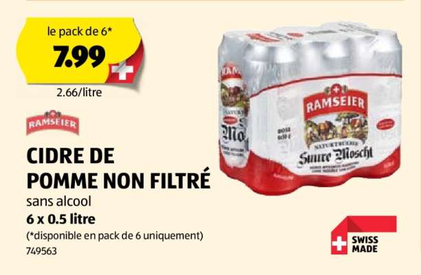 RAMSEIER CIDRE DE POMME NON FILTRÉ
