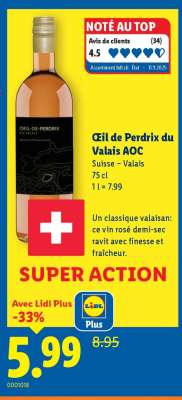 Oeil de Perdrix du Valais AOC