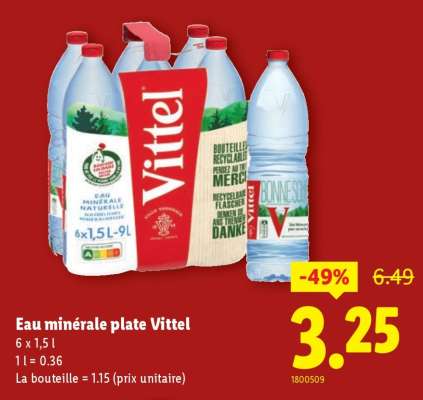 Eau minérale plate Vittel
