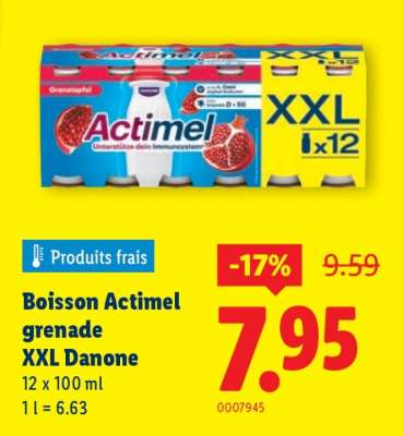 Boisson Actimel grenade XXL Danone