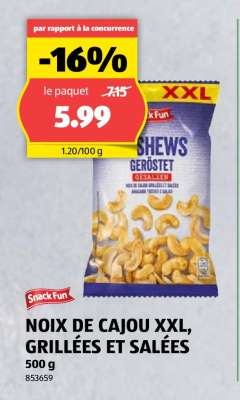 NOIX DE CAJOU XXL, GRILLÉES ET SALÉES