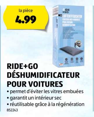 RIDE+GO DÉSHUMIDIFICATEUR POUR VOITURES