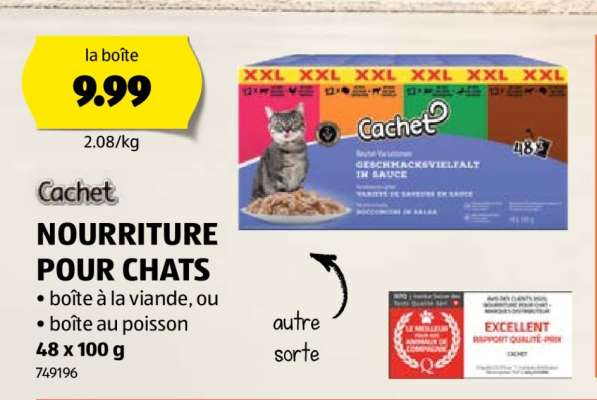 Cachet Nourriture pour chats