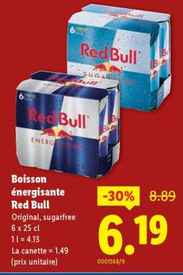 Boisson énergisante Red Bull
