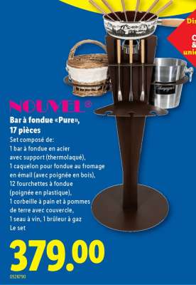 NOUVEL Bar à fondue «Pure», 17 pièces