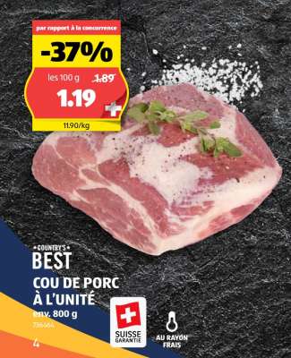 COUNTRY'S BEST COU DE PORC À L'UNITÉ