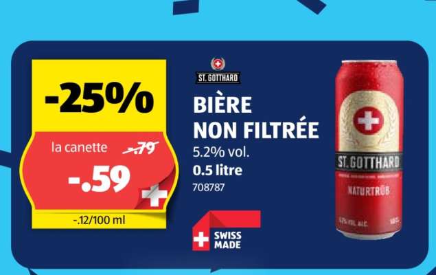 ST. GOTTHARD BIÈRE NON FILTRÉE