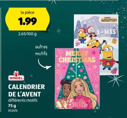 WINDLE CALENDRIER DE L'AVENT
