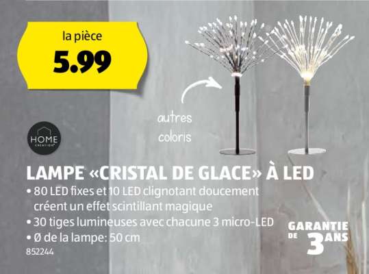 LAMPE «CRISTAL DE GLACE» À LED