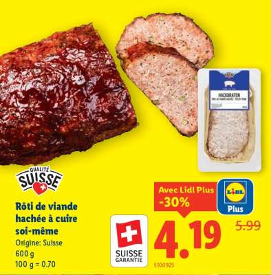 Rôti de viande hachée à cuire soi-même