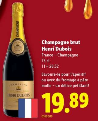 Champagne brut Henri Dubois