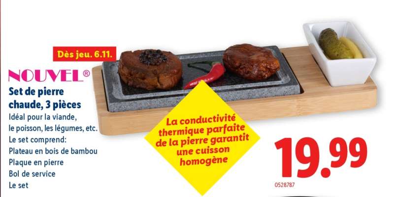 Set de pierre chaude, 3 pièces