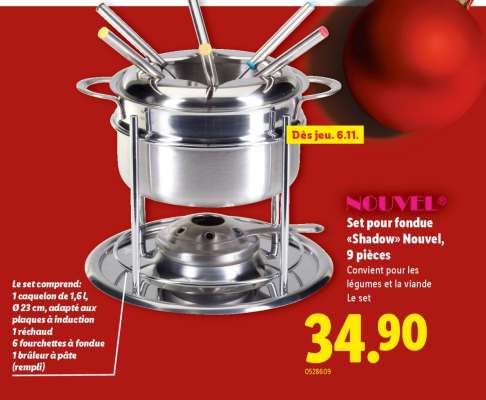 Set pour fondue «Shadow» Nouvel, 9 pièces