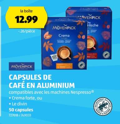 Mövenpick Capsules de Café en Aluminium