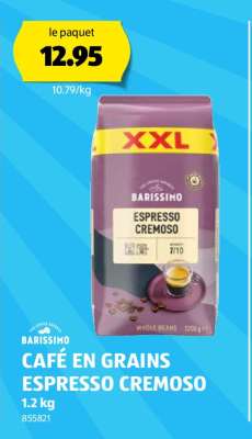 BARISSIMO CAFÉ EN GRAINS ESPRESSO CREMOSO