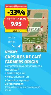 NESCAFÉ CAPSULES DE CAFÉ FARMERS ORIGIN
