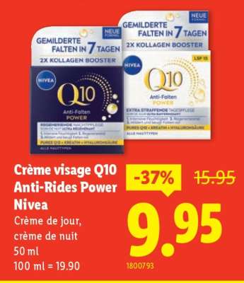 Crème visage Q10 Anti-Rides Power Nivea
