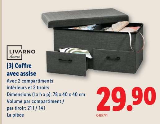 Coffre avec assise