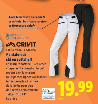 Pantalon de ski en softshell