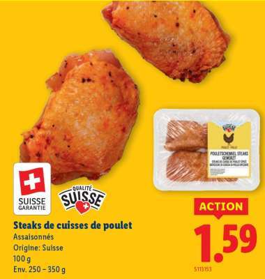 Steaks de cuisses de poulet