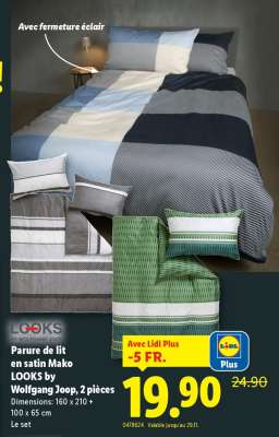 Parure de lit en satin Mako LOOKS by Wolfgang Joop, 2 pièces