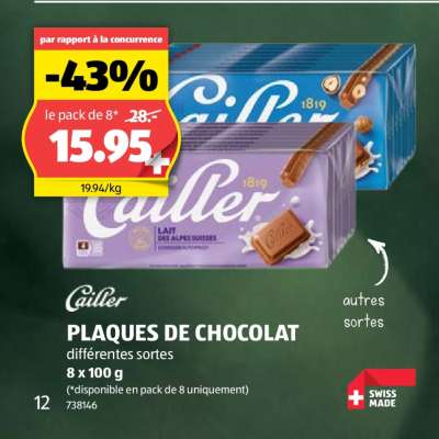 Cailler PLAQUES DE CHOCOLAT