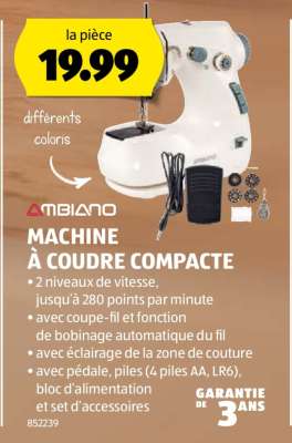 AMBIANO MACHINE À COUDRE COMPACTE