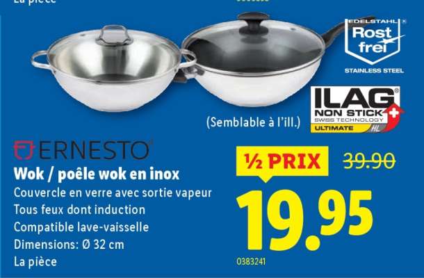 ERNESTO Wok / poêle wok en inox
