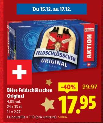 Bière Feldschlösschen Original