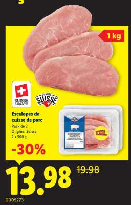 Escalopes de cuisse de porc