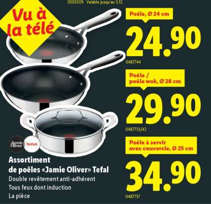 Assortiment de poêles «Jamie Oliver» Tefal