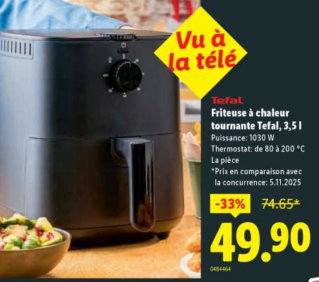 Friteuse à chaleur tournante Tefal, 3,5 l